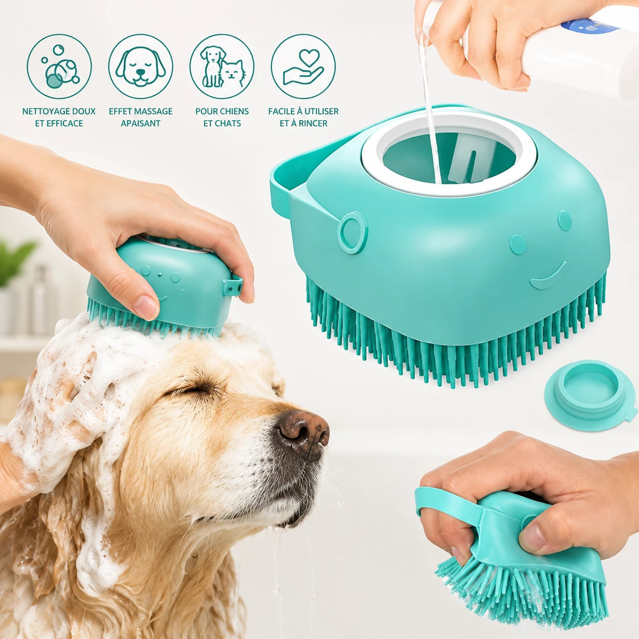 DoucePatte™ | Brosse de Bain Massante