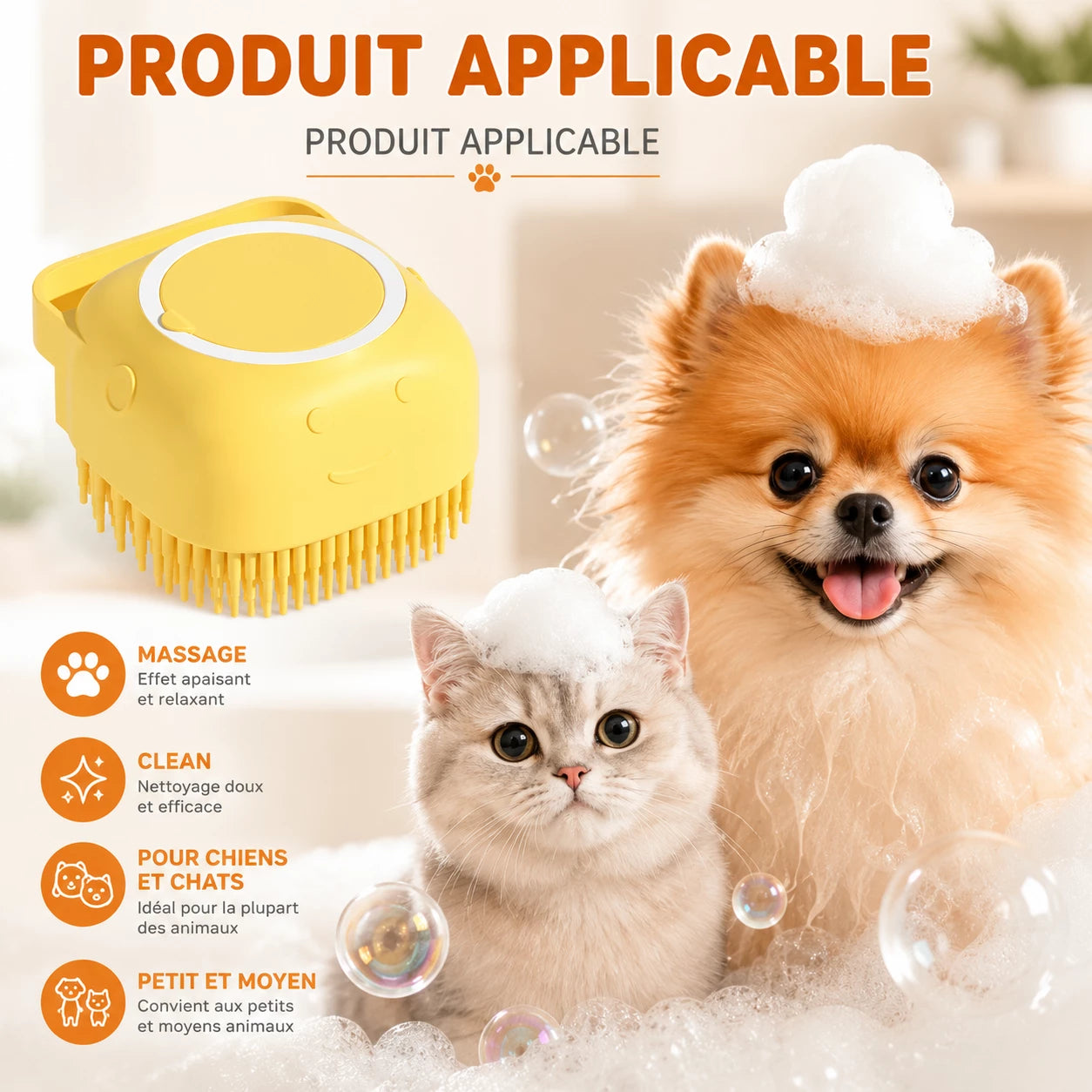 DoucePatte™ | Brosse de Bain Massante