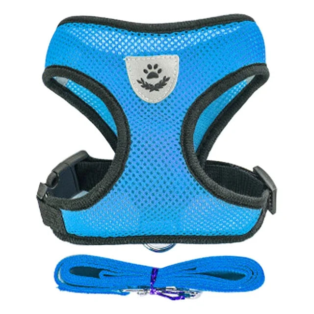 Harnais pour chat, laisse de promenade pour chiots, collier en polyester réglable en maille, accessoires pour animaux de petite et moyenne taille