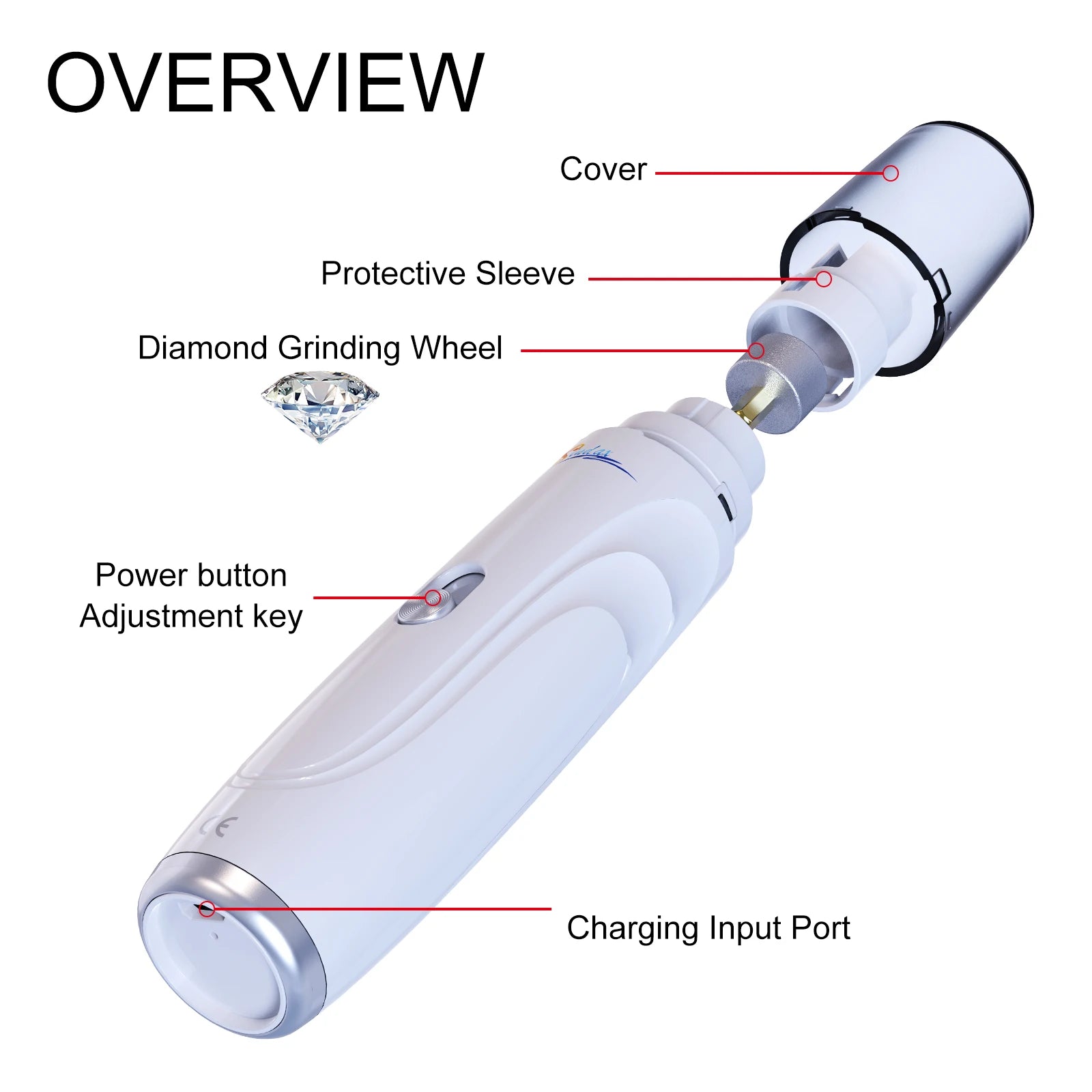 Lime à ongles électrique rechargeable USB pour chien, coupe-ongles et tondeuse pour animaux de compagnie, toilettage sans douleur, silencieuse, 2 vitesses