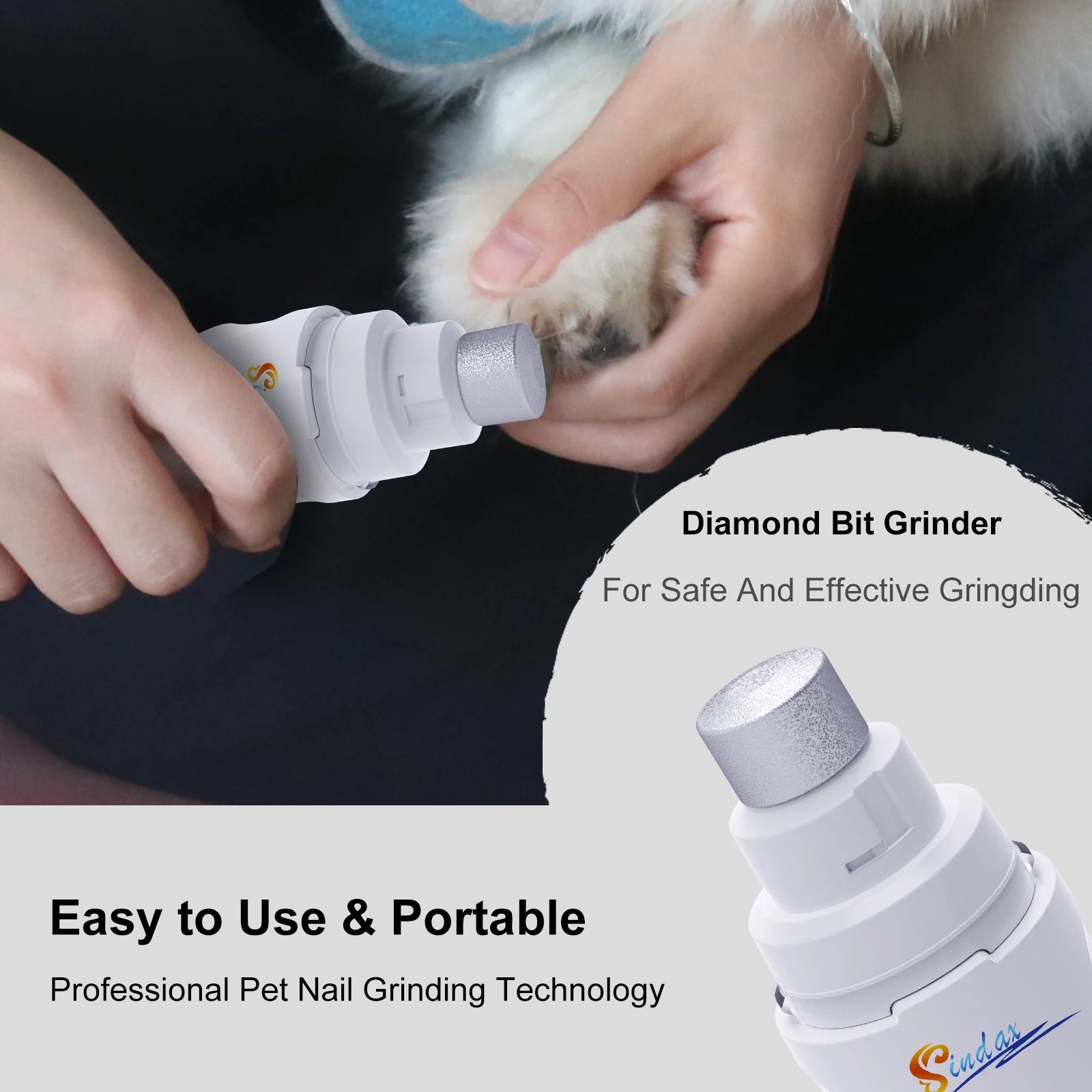 Lime à ongles électrique rechargeable USB pour chien, coupe-ongles et tondeuse pour animaux de compagnie, toilettage sans douleur, silencieuse, 2 vitesses