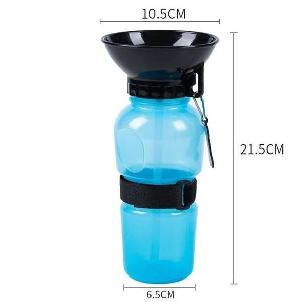 Bouteille d'eau portable de 500 ml pour chiens et chats, idéale pour les voyages. Grande gamelle d'abreuvement pour animaux de compagnie.