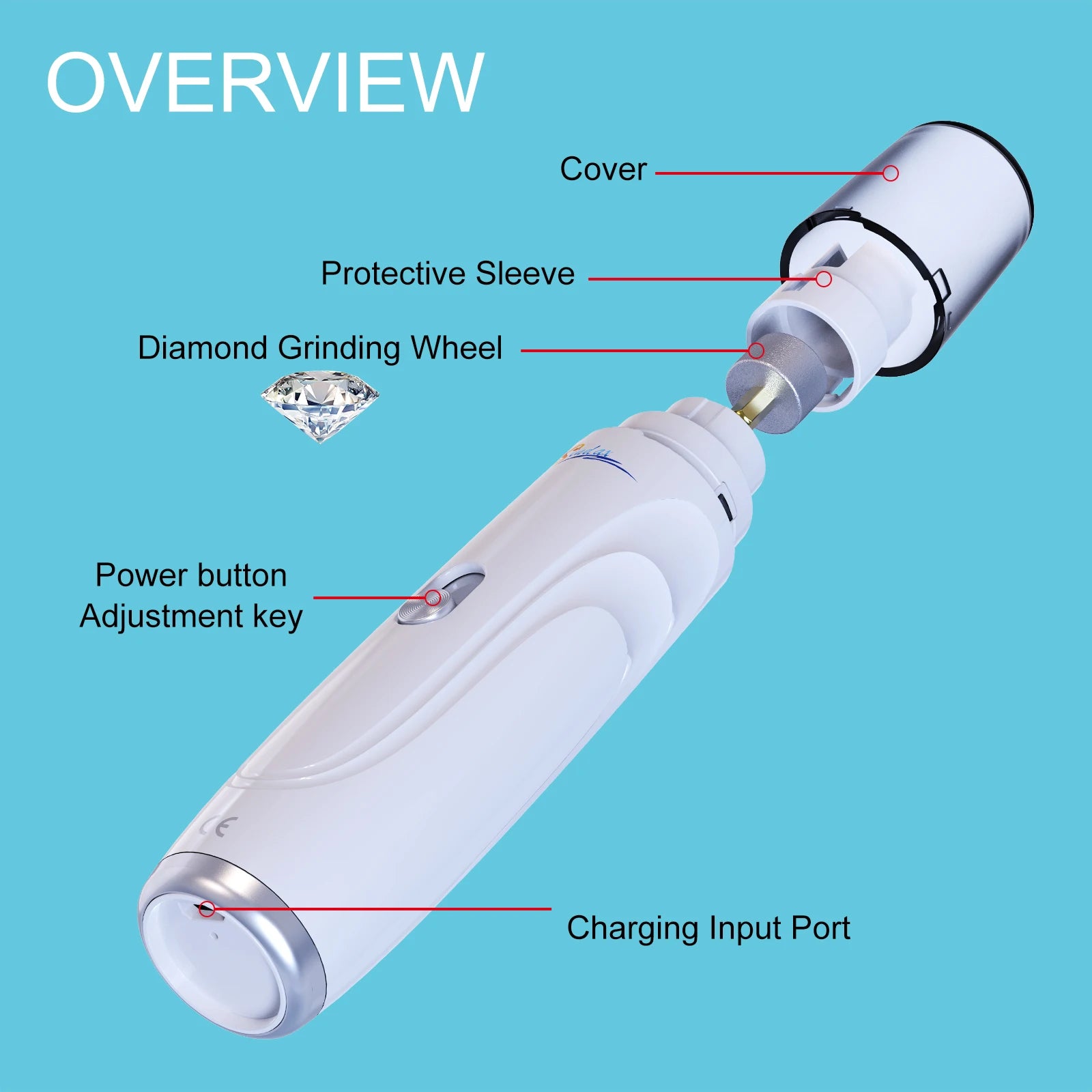 Lime à ongles électrique rechargeable USB pour chien, coupe-ongles et tondeuse pour animaux de compagnie, toilettage sans douleur, silencieuse, 2 vitesses