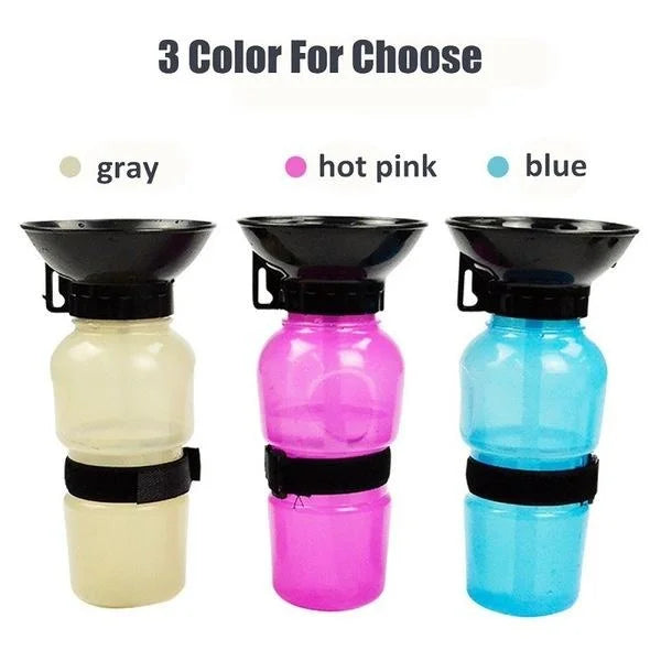 Bouteille d'eau portable de 500 ml pour chiens et chats, idéale pour les voyages. Grande gamelle d'abreuvement pour animaux de compagnie.