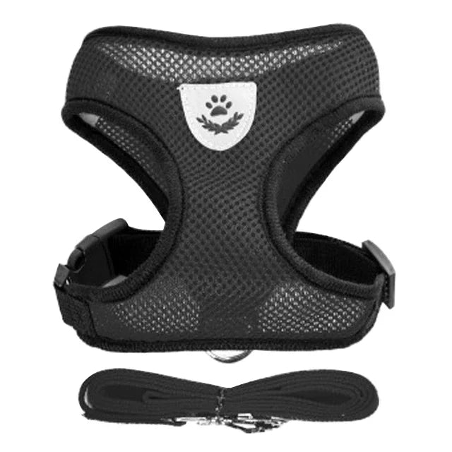 Harnais pour chat, laisse de promenade pour chiots, collier en polyester réglable en maille, accessoires pour animaux de petite et moyenne taille