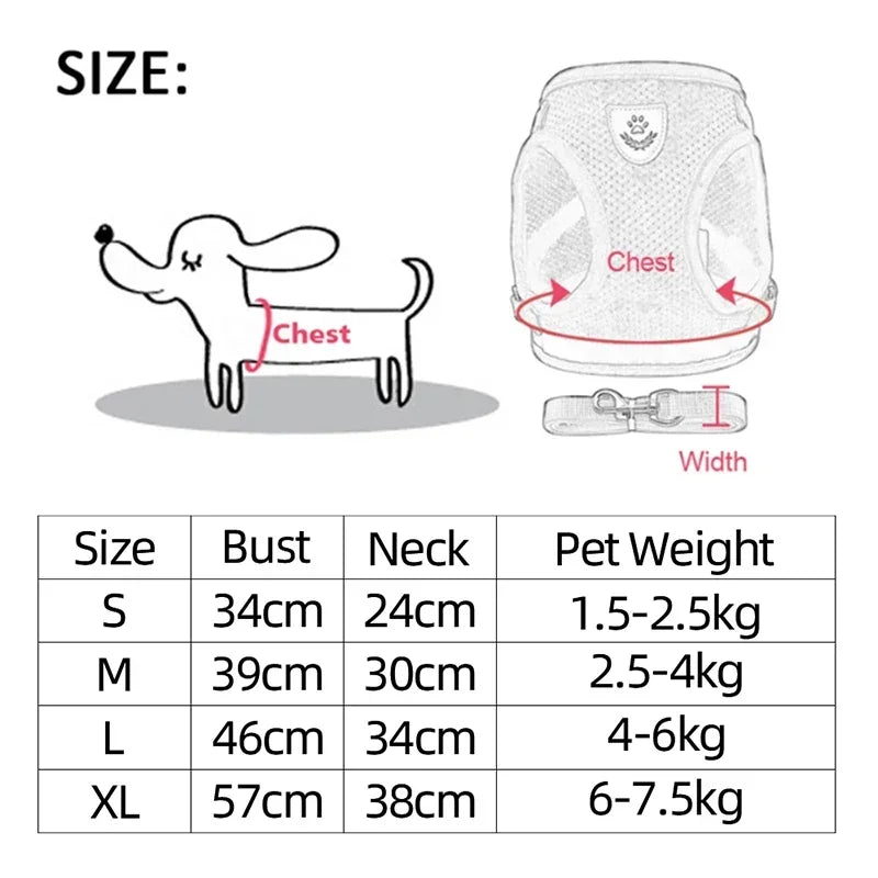 Harnais pour chat, laisse de promenade pour chiots, collier en polyester réglable en maille, accessoires pour animaux de petite et moyenne taille