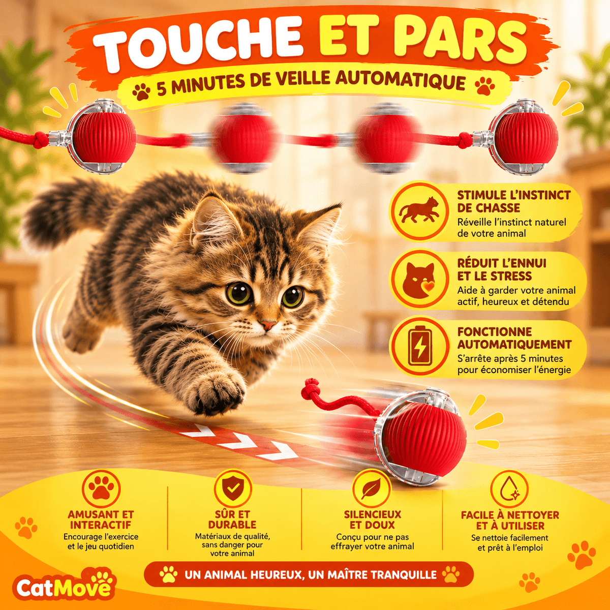 CatMove | Le jeu qui occupe votre chat, même quand vous êtes absent.