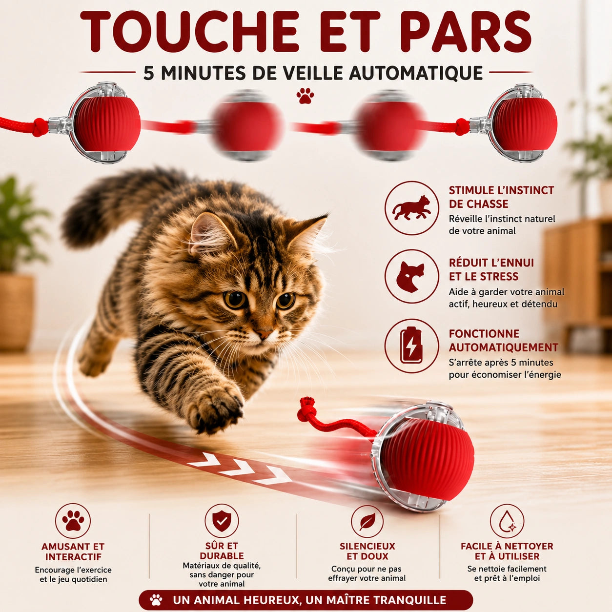 Félinova™ | Balle Interactive Intelligente Pour Chat