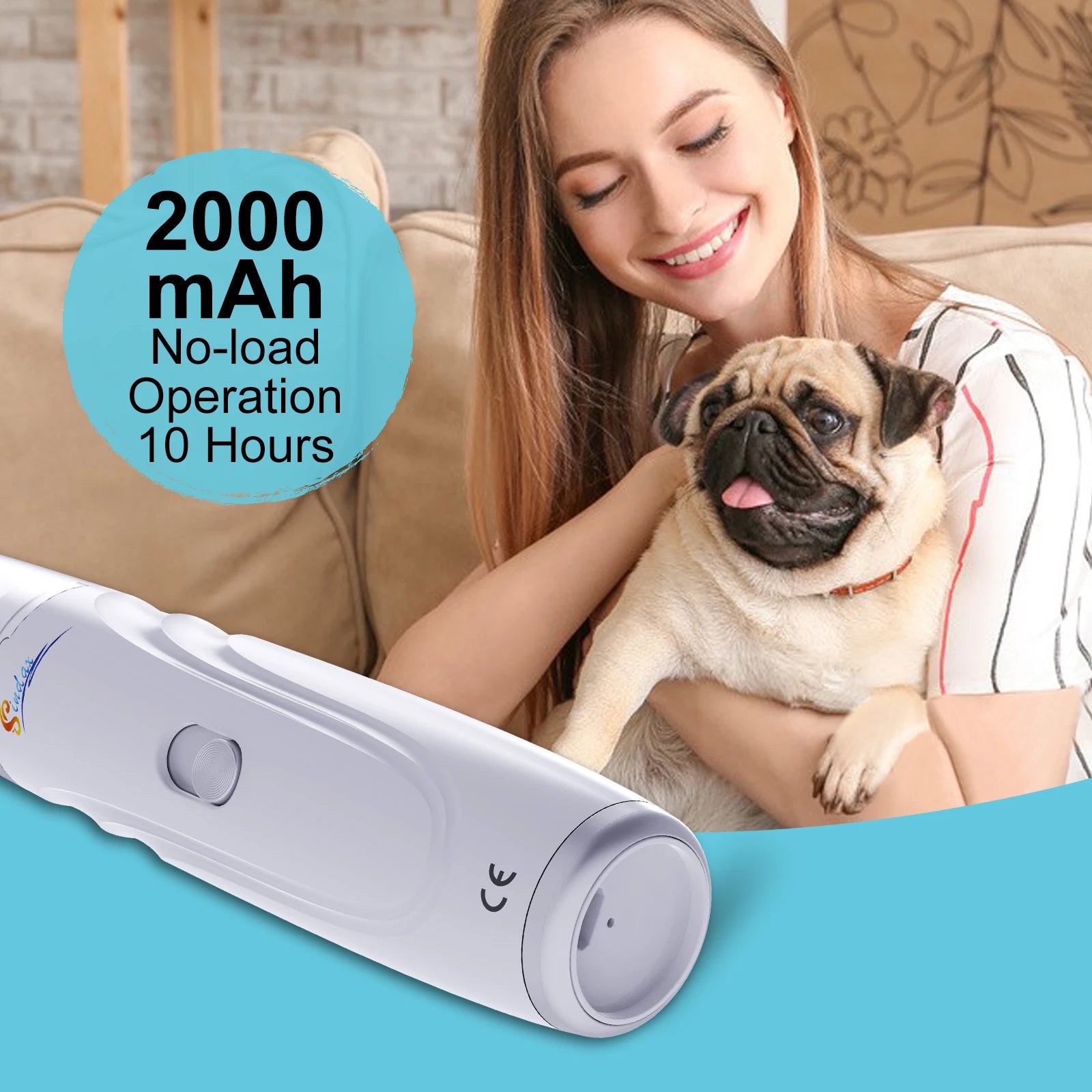 Lime à ongles électrique rechargeable USB pour chien, coupe-ongles et tondeuse pour animaux de compagnie, toilettage sans douleur, silencieuse, 2 vitesses