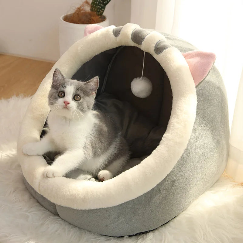 Lit pour chat Deep Sleep, lit pour animaux de compagnie pliable, amovible et lavable, lit pour petits chiens, tapis et sac de couchage en forme de grotte