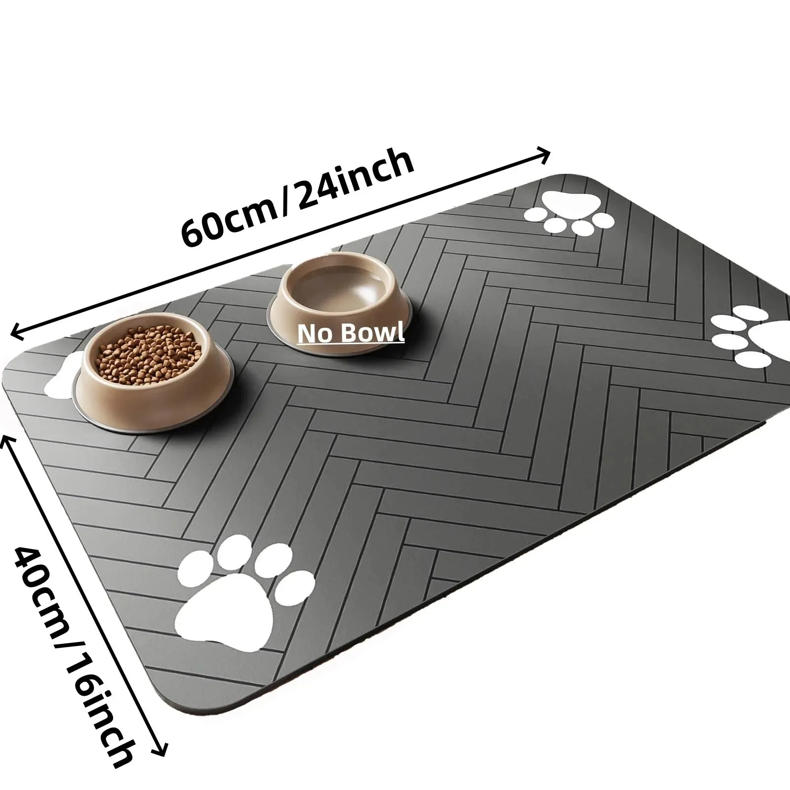 Tapis d'alimentation pour animaux - Tapis absorbant pour gamelles d'eau et de nourriture pour chiens et chats, avec dos en caoutchouc et séchage rapide, imperméable