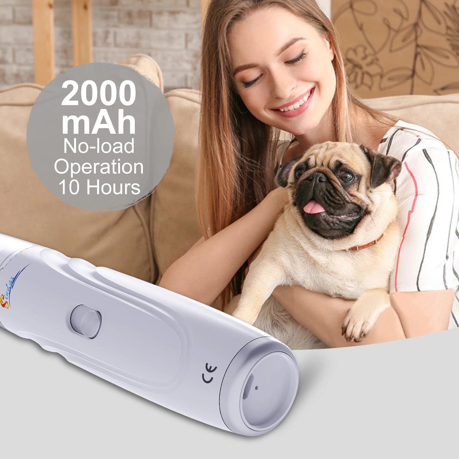 Lime à ongles électrique rechargeable USB pour chien, coupe-ongles et tondeuse pour animaux de compagnie, toilettage sans douleur, silencieuse, 2 vitesses