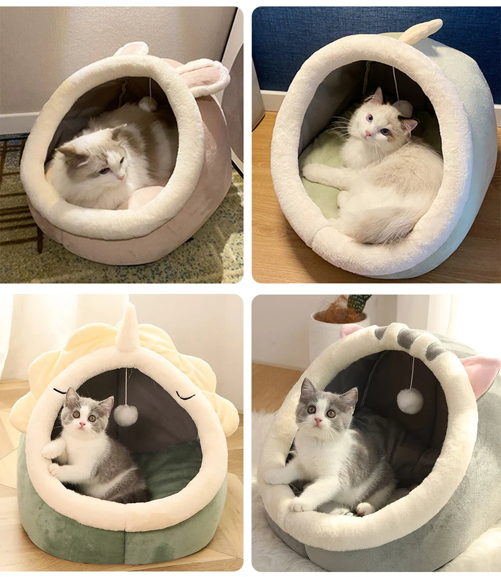 Lit pour chat Deep Sleep, lit pour animaux de compagnie pliable, amovible et lavable, lit pour petits chiens, tapis et sac de couchage en forme de grotte