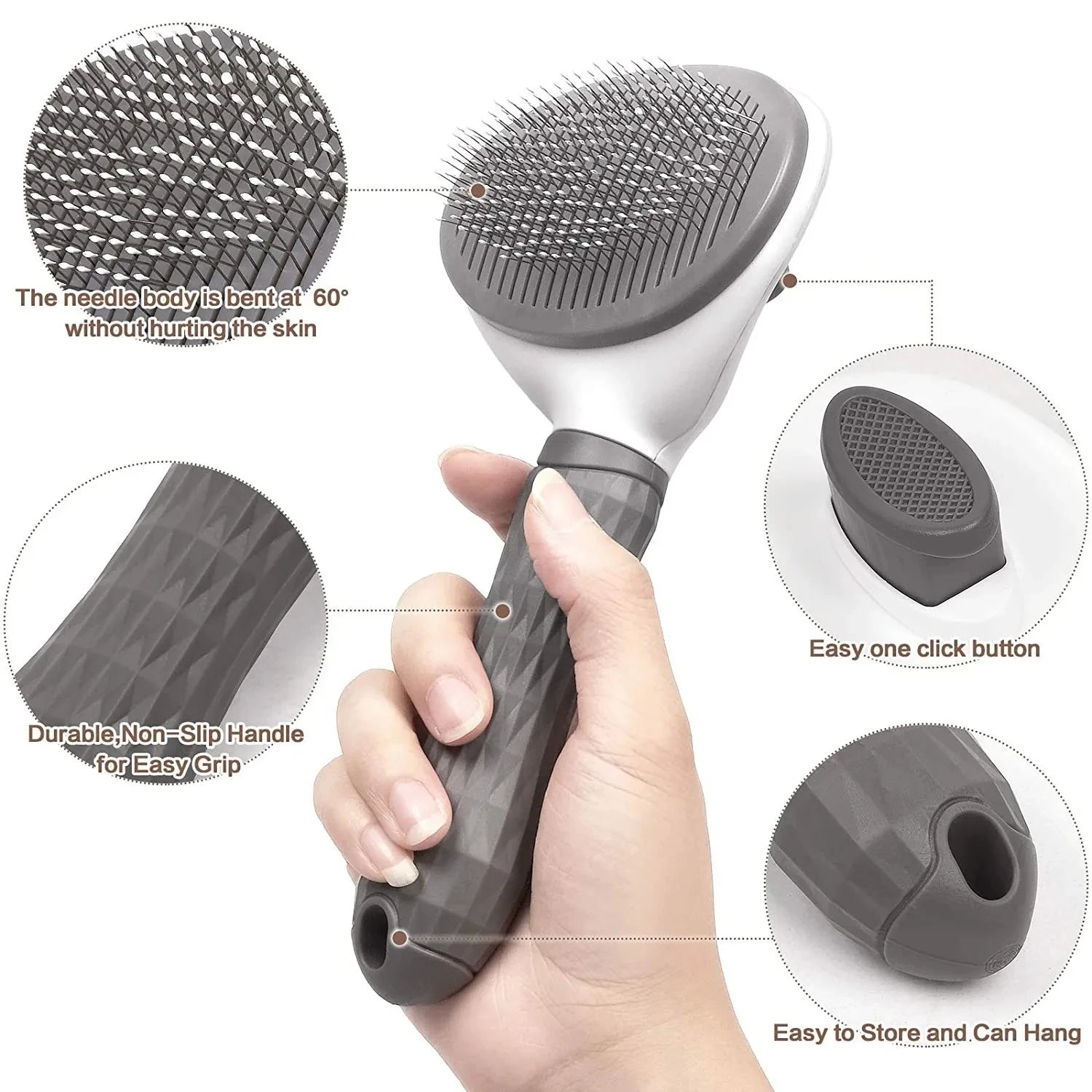 Brosse pour chiens et chats, peigne autonettoyant, brosse démêlante, accessoires de toilettage pour chiens et chats