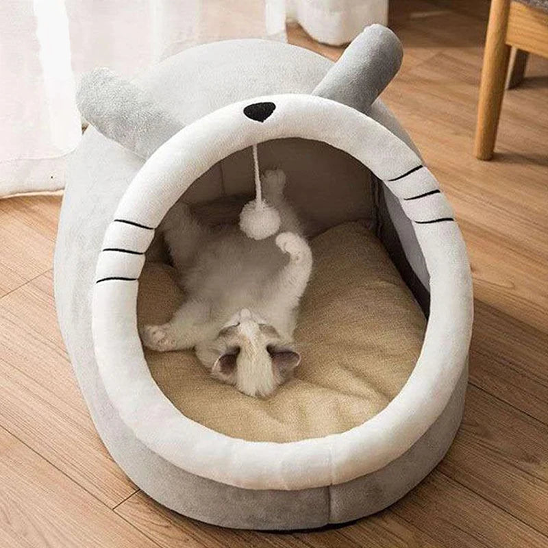 Lit pour chat Deep Sleep, lit pour animaux de compagnie pliable, amovible et lavable, lit pour petits chiens, tapis et sac de couchage en forme de grotte