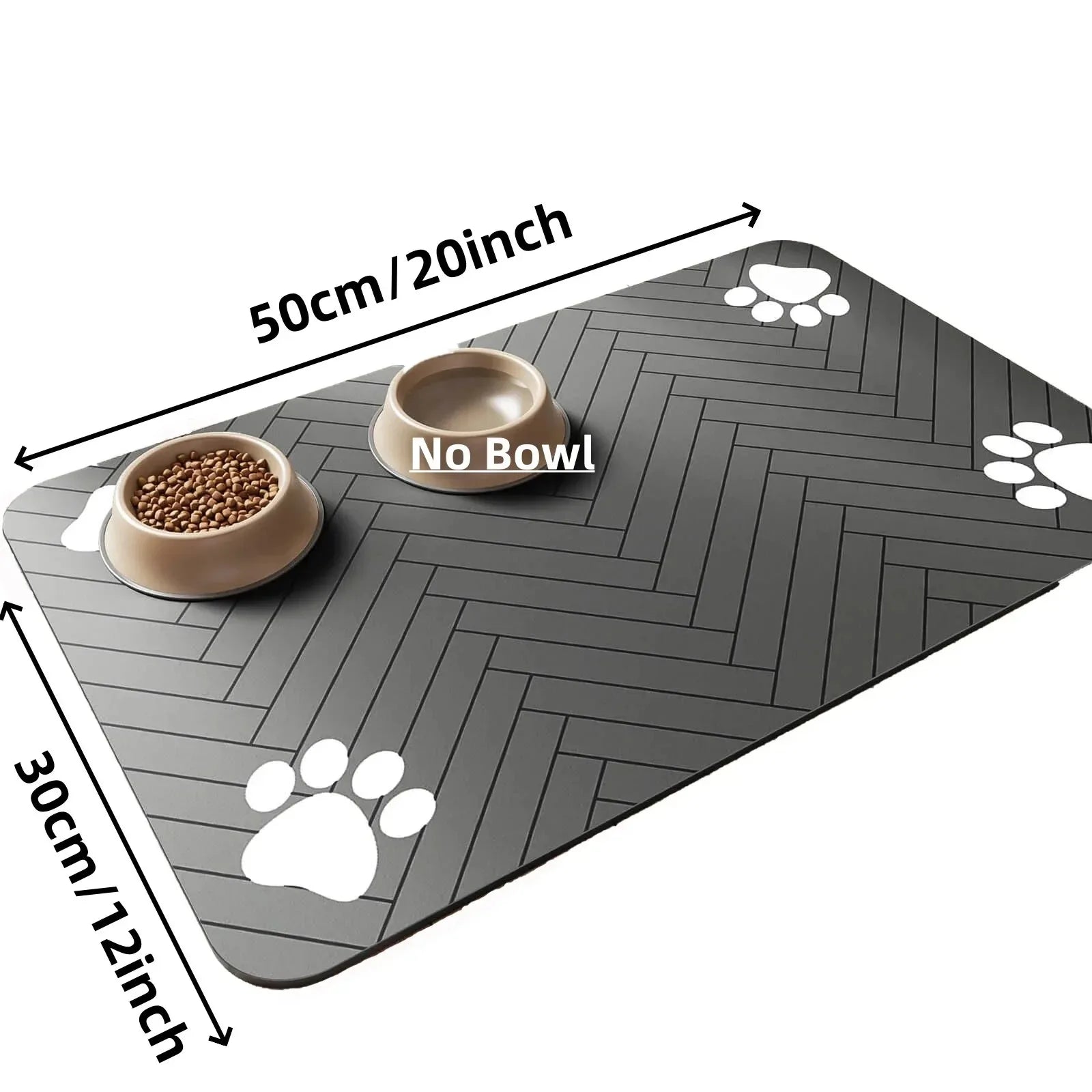 Tapis d'alimentation pour animaux - Tapis absorbant pour gamelles d'eau et de nourriture pour chiens et chats, avec dos en caoutchouc et séchage rapide, imperméable