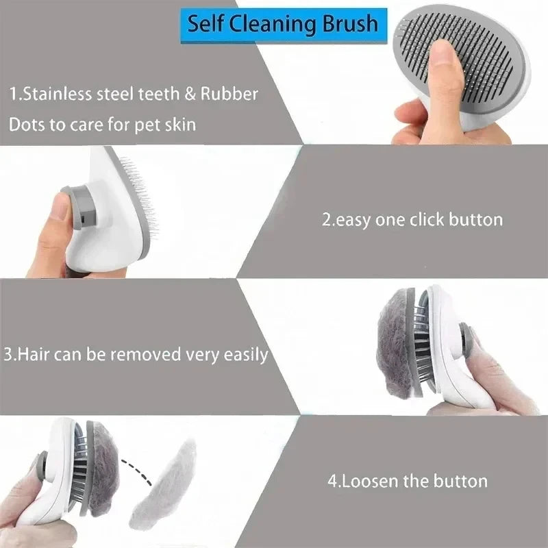 Brosse pour chiens et chats, peigne autonettoyant, brosse démêlante, accessoires de toilettage pour chiens et chats