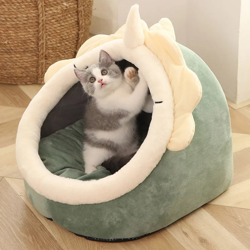Lit pour chat Deep Sleep, lit pour animaux de compagnie pliable, amovible et lavable, lit pour petits chiens, tapis et sac de couchage en forme de grotte