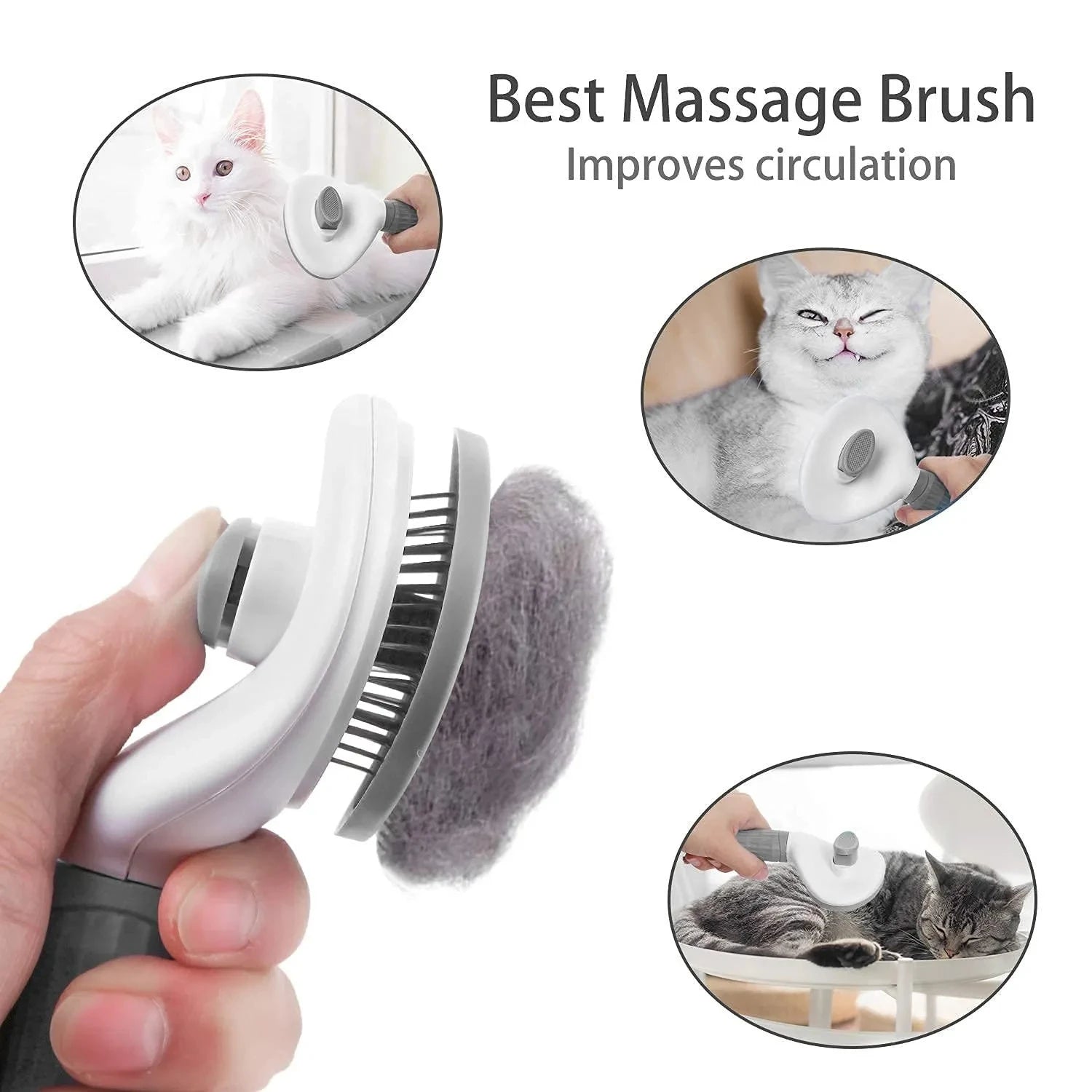 Brosse pour chiens et chats, peigne autonettoyant, brosse démêlante, accessoires de toilettage pour chiens et chats