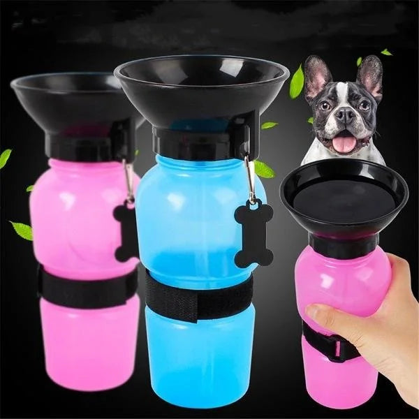 Bouteille d'eau portable de 500 ml pour chiens et chats, idéale pour les voyages. Grande gamelle d'abreuvement pour animaux de compagnie.