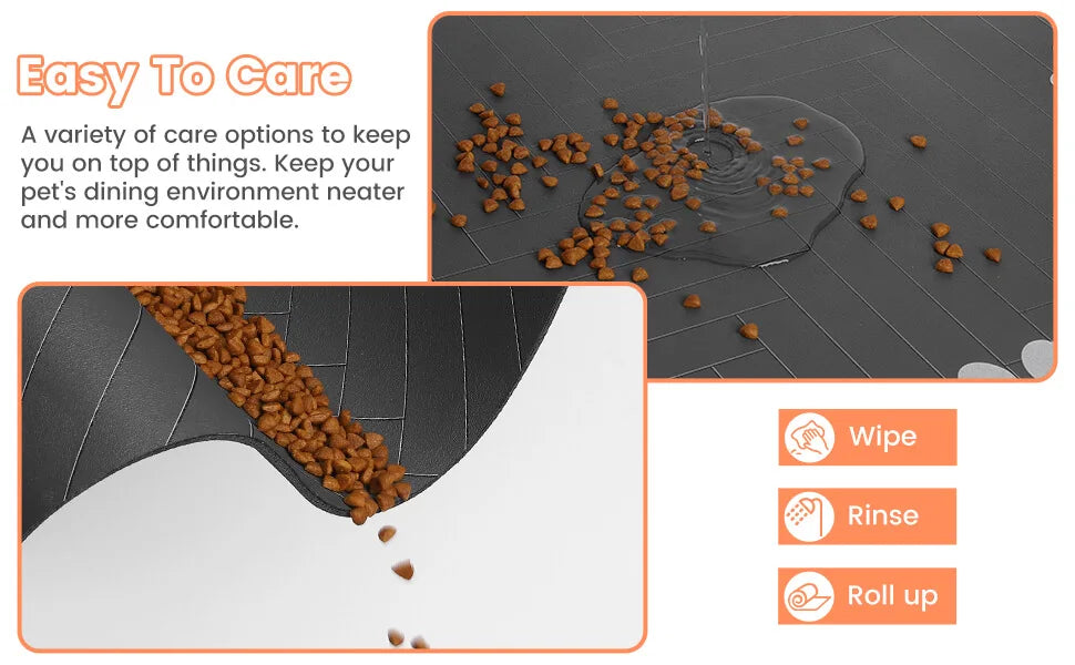 Tapis d'alimentation pour animaux - Tapis absorbant pour gamelles d'eau et de nourriture pour chiens et chats, avec dos en caoutchouc et séchage rapide, imperméable